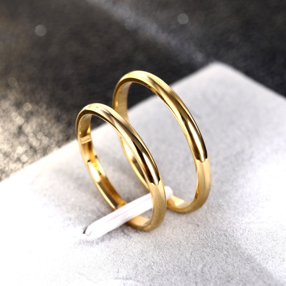 Cincin Bahan Baja Titanium Ukuran 2mm Untuk Pria Dan Wanita