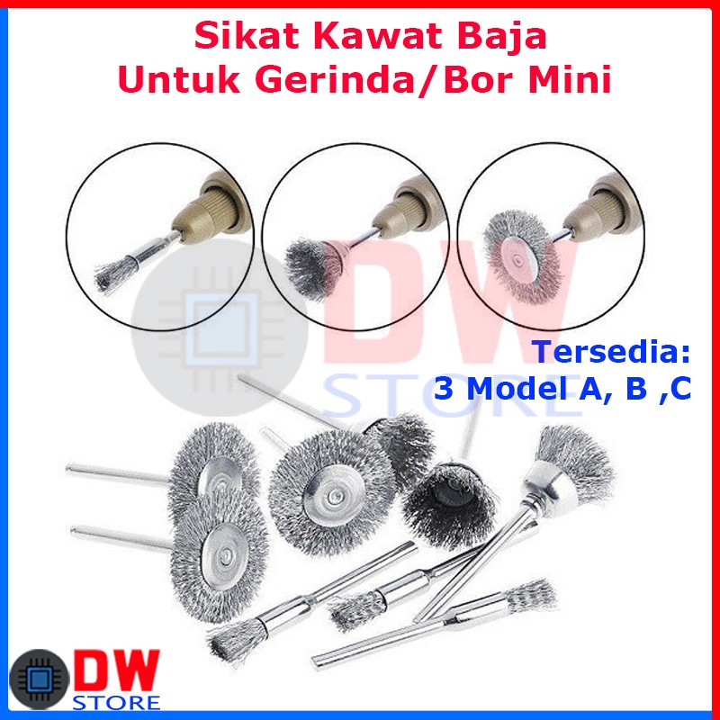 Sikat Kawat Baja Mini Grinder Wire Brush Bor Gerinda Mini Drill
