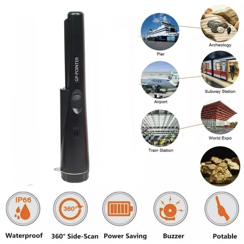 GP-Pointer AT Black High Sensitivity Metal Detector Gold Underwater Metal Detection Waterproof Pocke