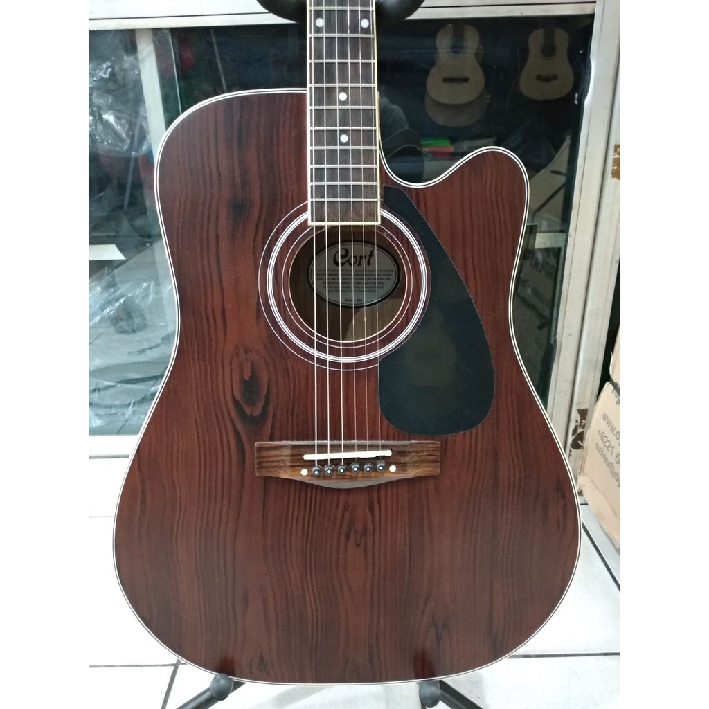 Gitar Akustik Jumbo Merk Cort Warna Coklat Doff Senar String Trusrod Jakarta Murah