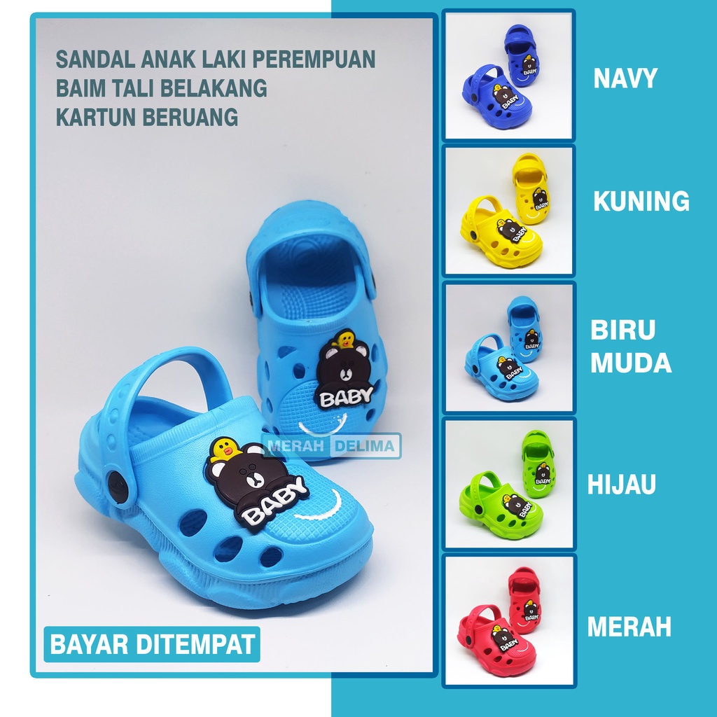 MD 79 - Sandal Baim Anak Laki Perempuan Dulux 355E Beruang / Sandal Anak Baim Model Baru