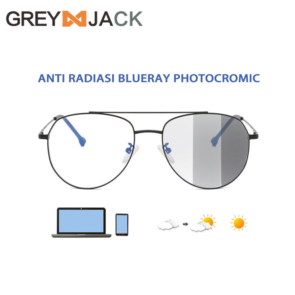 

GREY JACK/kacamata anti radiasi blueray photocromic pria/wanita 1929