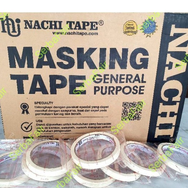 

Masking Tape Nachi 12mm 1/2 inch 20 Yard Lakban Kertas