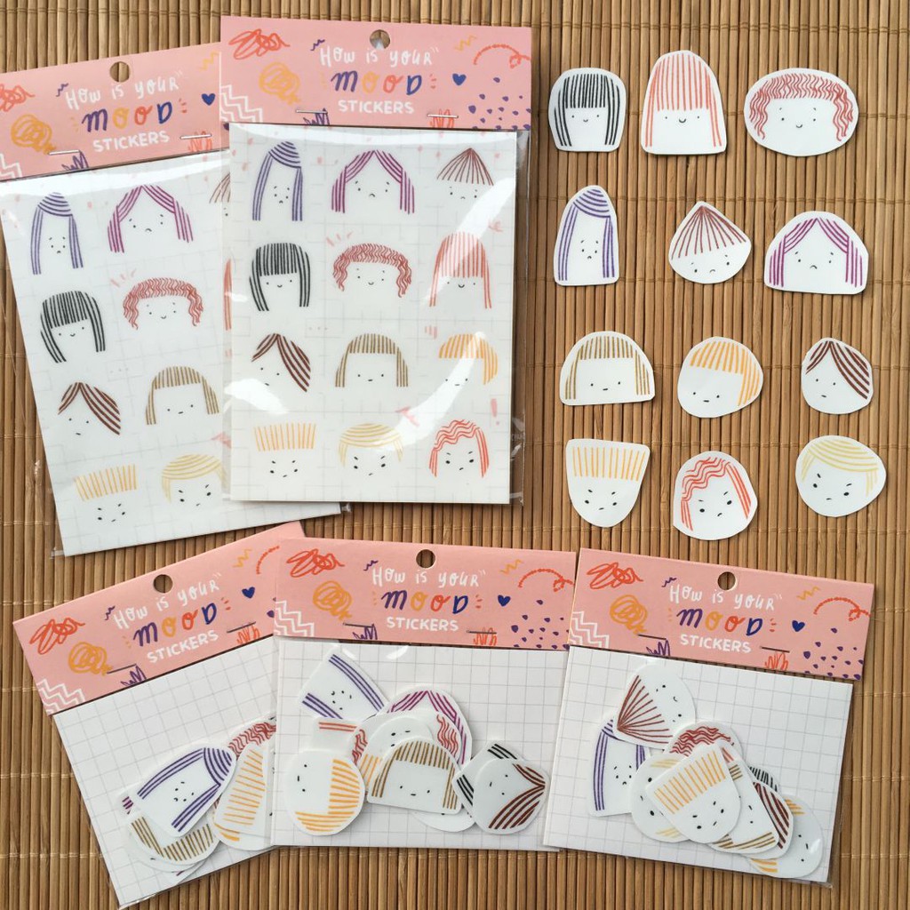 MENTOL ART Sticker Set Die Cut / Kiss Cut - Stiker Ilustrasi-Mood