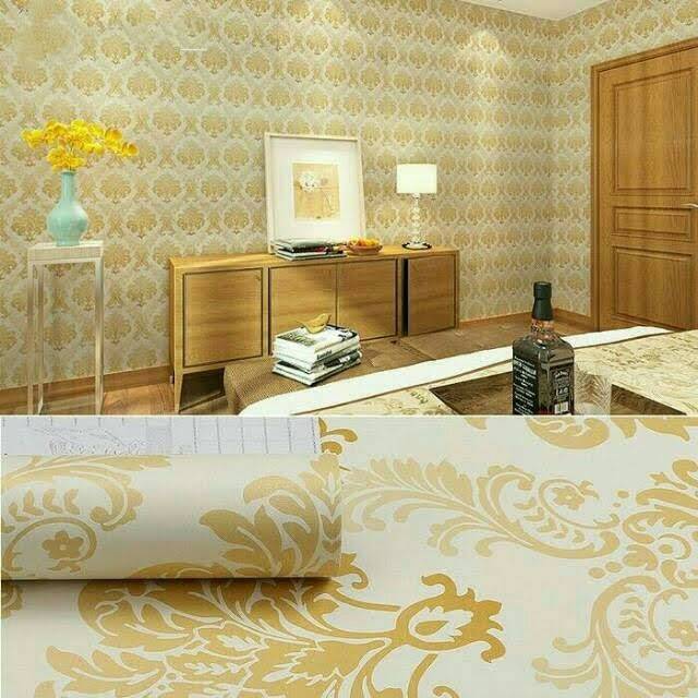 BIG SALE Wallpaper sticker dinding murah putih batik klasik modern