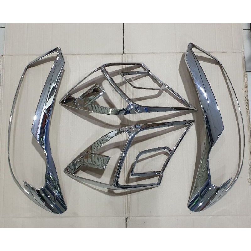 Paket garnish lampu chrome All New Brio 2018 - 2022.