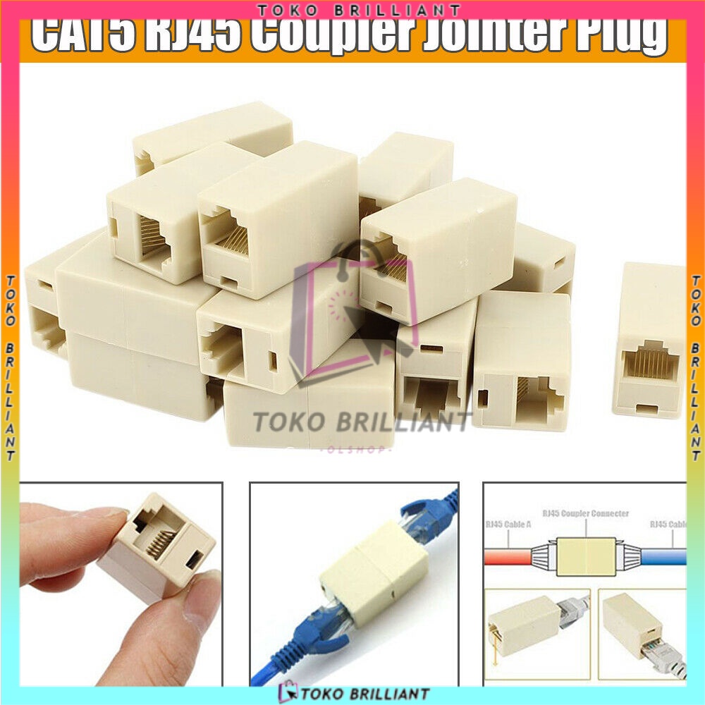 BAREL RJ45 / BARREL CONNECTOR RJ45 COUPLER FEMALE TO FEMALE 10PCS