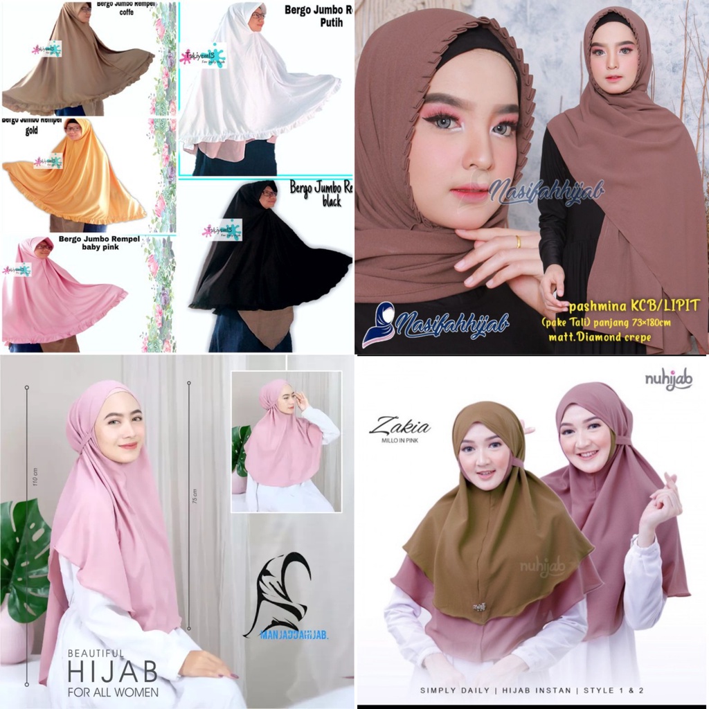 (RPA) PROMO GHS JILBAB HIJAB INSTAN SEGIEMPAT SERBA 10RBUAN