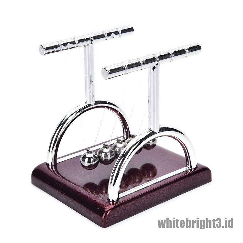 (white3) Newton 's Cradle Balance Ball Bahan Baja Untuk Edukasi Sains Fisika