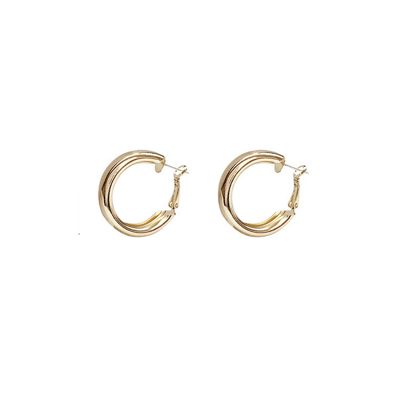 Women Vintage Metal  Circle  Hoop Earrings / Girls Statement Big Round  Drop Earrings / Ladies Elegant  Sliver Gold  Alloy  Earrings