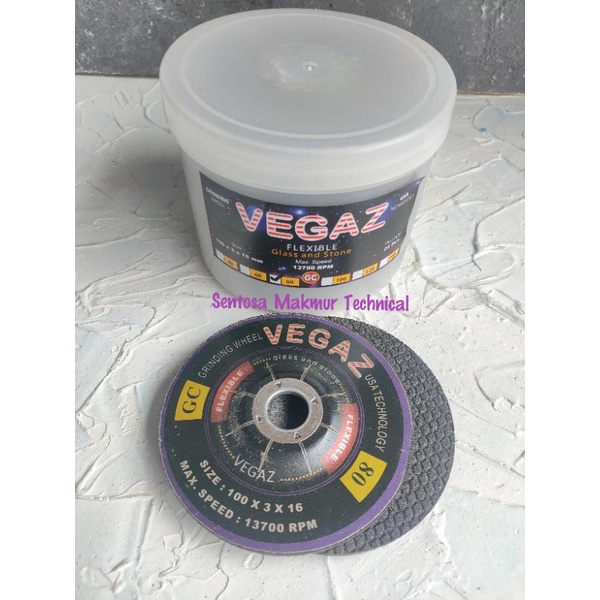 VEGAS GC 4&quot; Batu Gurinda Asah Poles Kaca Flexible Grinding Wheel