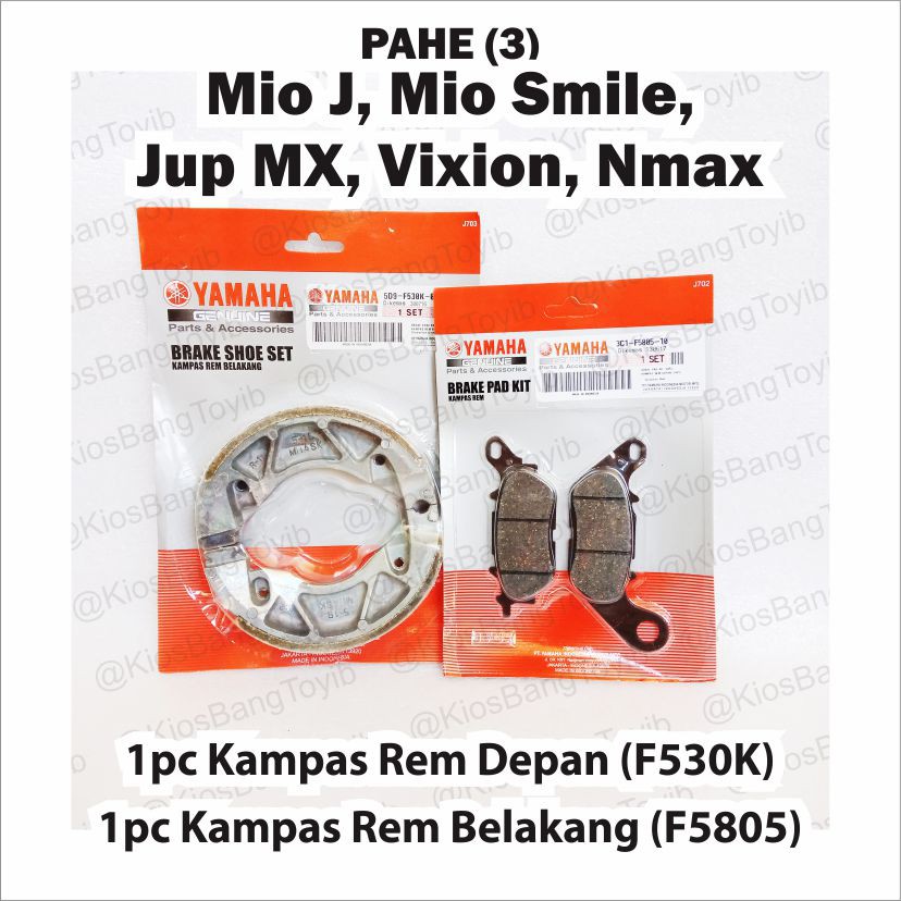 (PAHE 3) Kampas Rem Depan Belakang YAMAHA Mio  Soul GT 115 Jup MX Vixion Vega ZR  {3C1-F5805+5D9-F530}