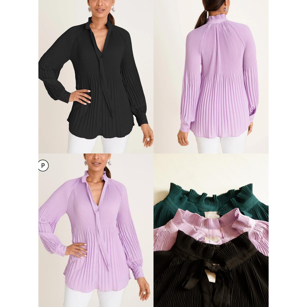 Chicos Pleated Blouse