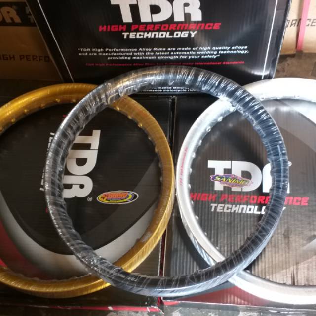 Velg TDR U Shape 215 Ring 17 Hitam Gold Siver (1 biji)