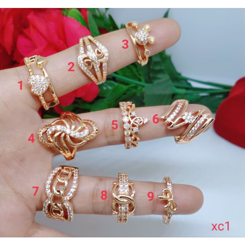 Grosir Cincin Random tdak bisa pilih motif Perhiasan Titanium Tembaga Perhiasan Aksesoris Lapis Emas 18,24 Karat Termurah Terlaris