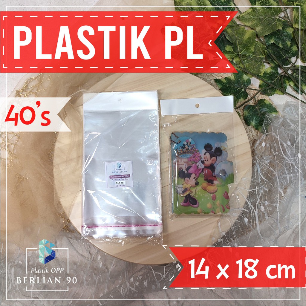 Plastik OPP Display 14 x 18 cm Tebal Premium 40s Micron / Plastik OPP Perlize 14x18 isi 100 Lembar /