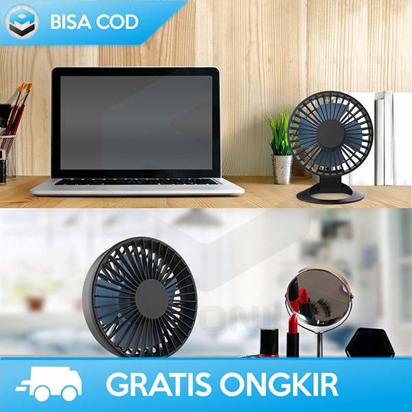 PORTABLE FAN KIPAS ANGIN MINI DESKTOP 2.5 WATT USB POWERED 5V F2-BLACK