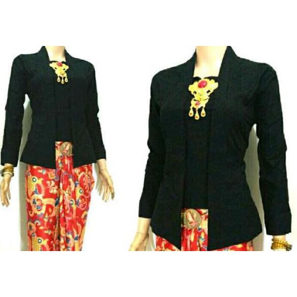 Kebaya Kutu Baru Embos Hitam Cuci Gudang 
