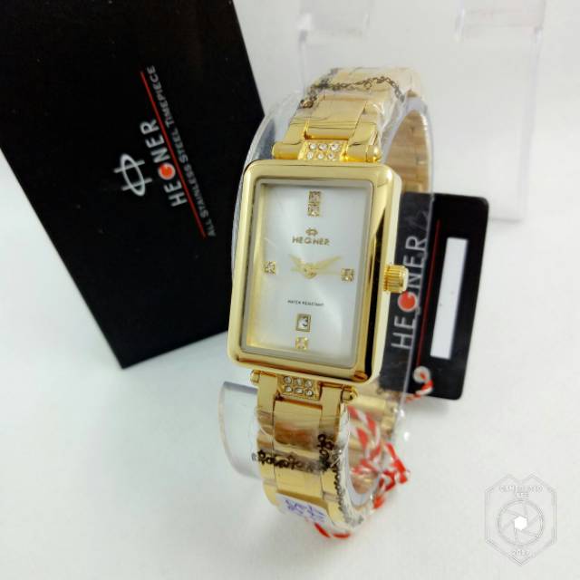 Jam Wanita Hegner 422 Segi Gold Original
