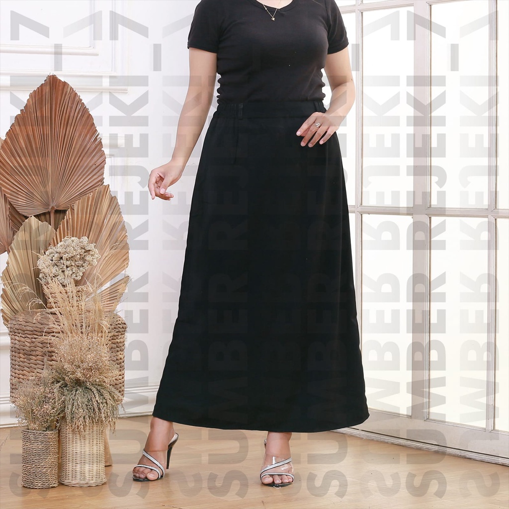 ROK KERJA ROK SEKOLAH ROK LINE A MAXI SKIRT SIZE S-XL BAHAN TESA MELENIUM