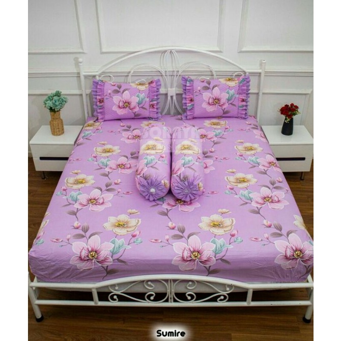 Sprei Soraya Bedsheet Sumire Ungu King Size 180x200x25 Sprei Ukuran 6 Kaki