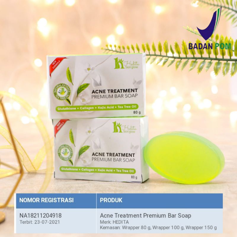 BPOM HEDITA ACNE TREATMENT PREMIUM BARSOAP 80GR