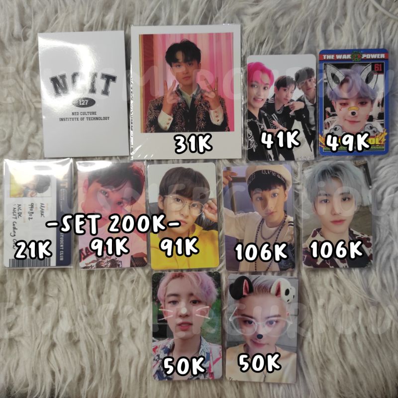 photocard polaroid mark jaemin chanyeol we young ridin nana sapi ncit set kokobop power what a life 