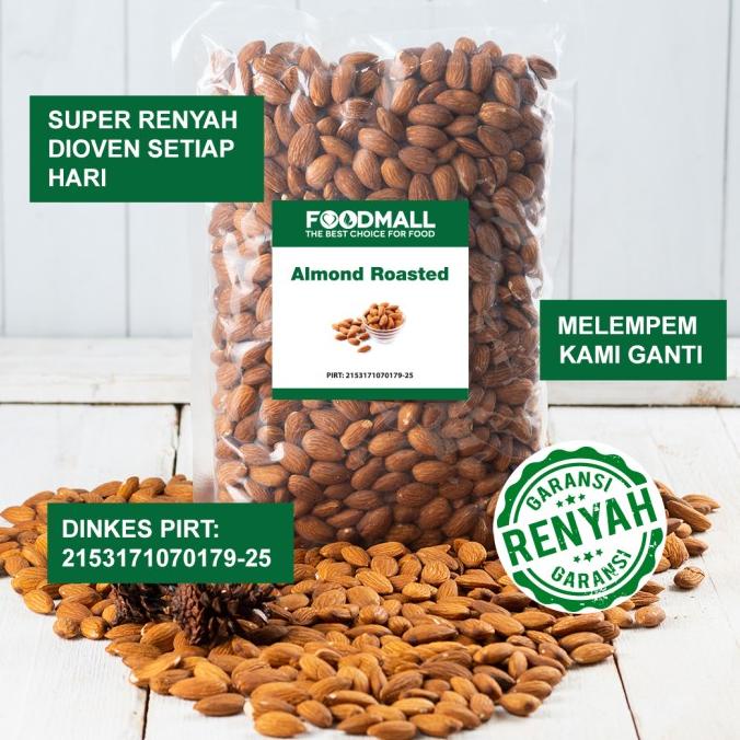 

almond roasted 1 kg / almond panggang utuh / kacang almond