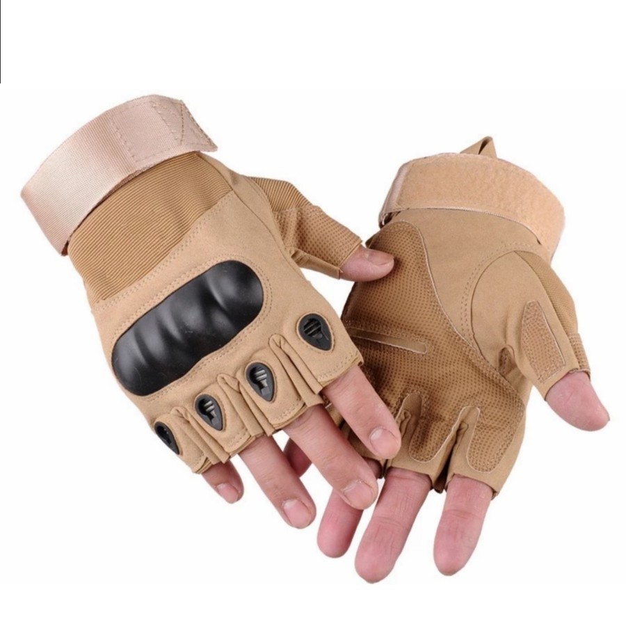 Sarung Tangan Protector Rubber Motor Touring Tactical Half Pendek