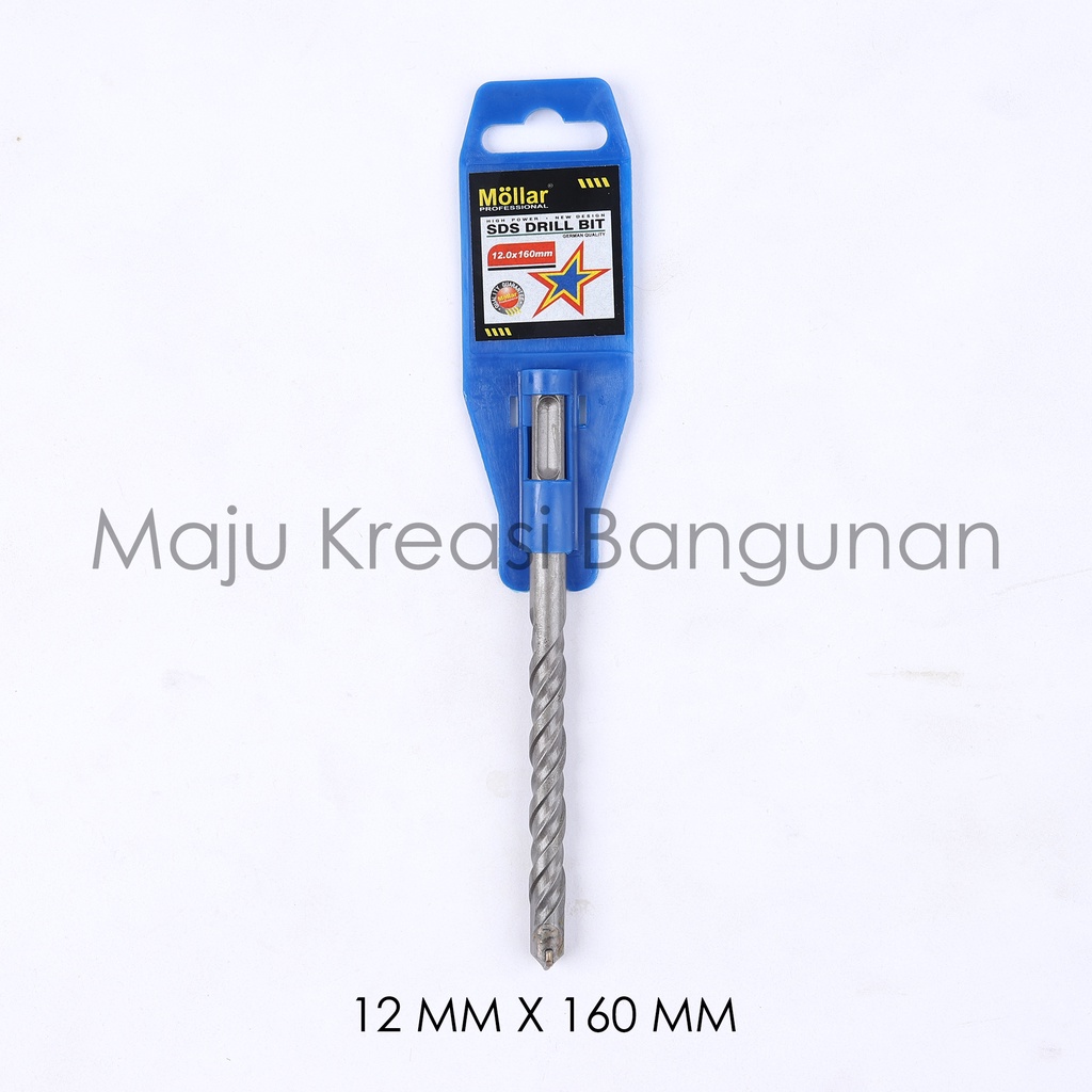 Mata Bor Beton SDS Mollar 12mm x 160mm Tembok Dinding Masonry Impact Drill Bit 12 160 mm