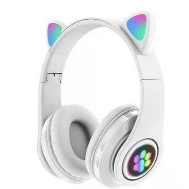 PH020 RGB LIGHT JST-B38 M Headphone Bluetooth Model Telinga Kucing LED Wireless