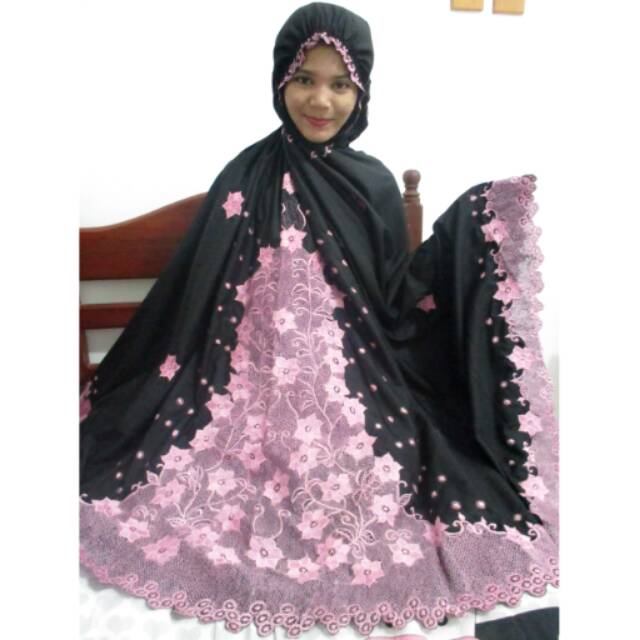 Mukena mahar black pink