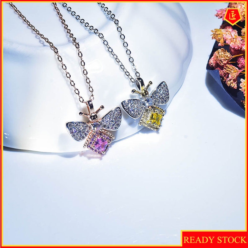 [Ready Stock]Ins Diamond Bee Retro Sexy Pendant Exquisite Necklace