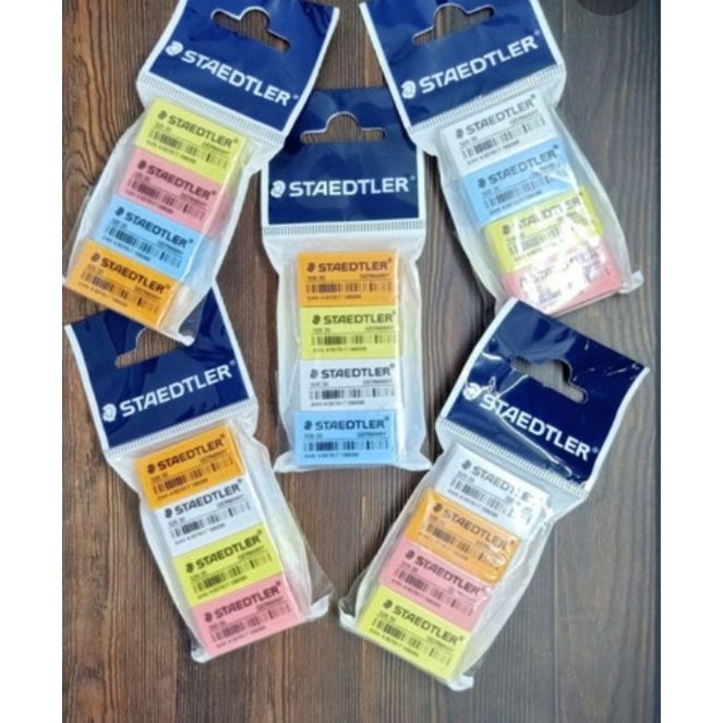 

eraser/penghapus STAEDTLER E40 black/pastel set 4