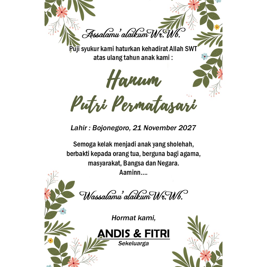 

KARTU SYUKURAN ULANG TAHUN DAUN SIMPLE