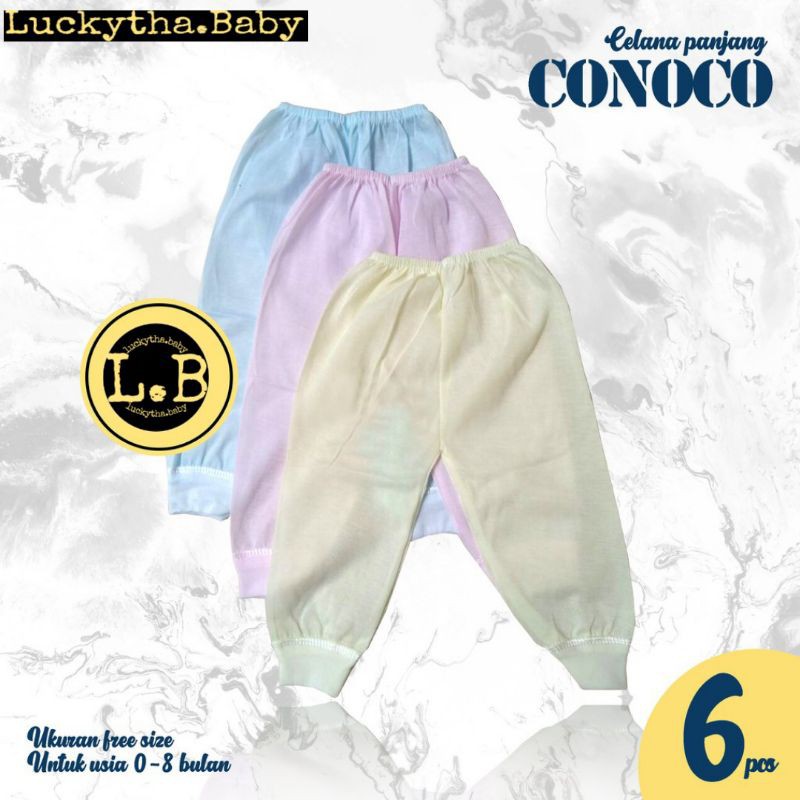 grosir!! 6pc_celana panjang bayi polos cotton / celana panjang happy time BUKA / celana bayi polos