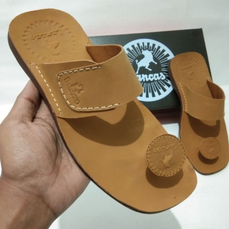 Sandal jepit pria kulit lancas model jamur