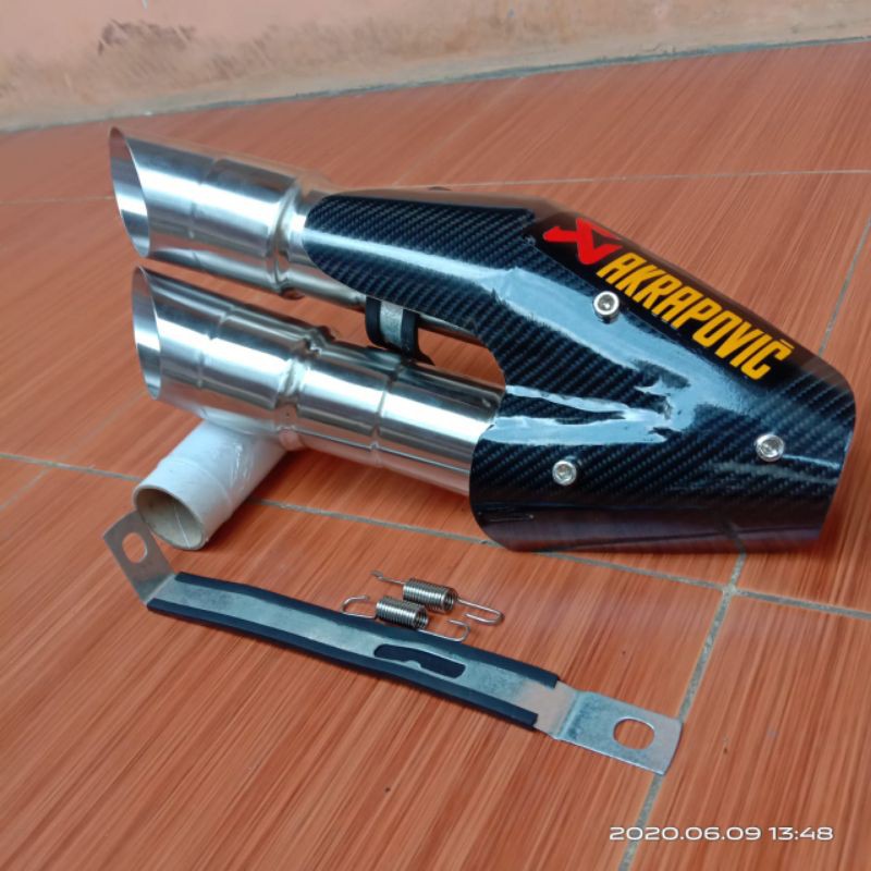Knalpot Akrapovic cabang 2 SILINCER SAJA untuk R15 cbr150 vixion aerox nmax pcx vario byson verza