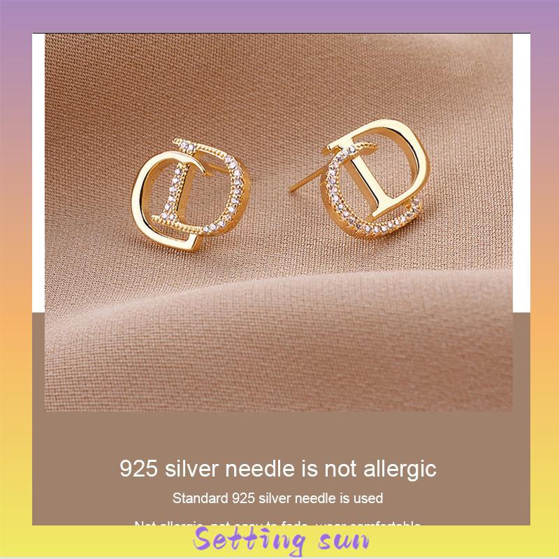 925 Perak Personalised berlian litto anting -anting niche desain anting -anting waktu sederhana TN