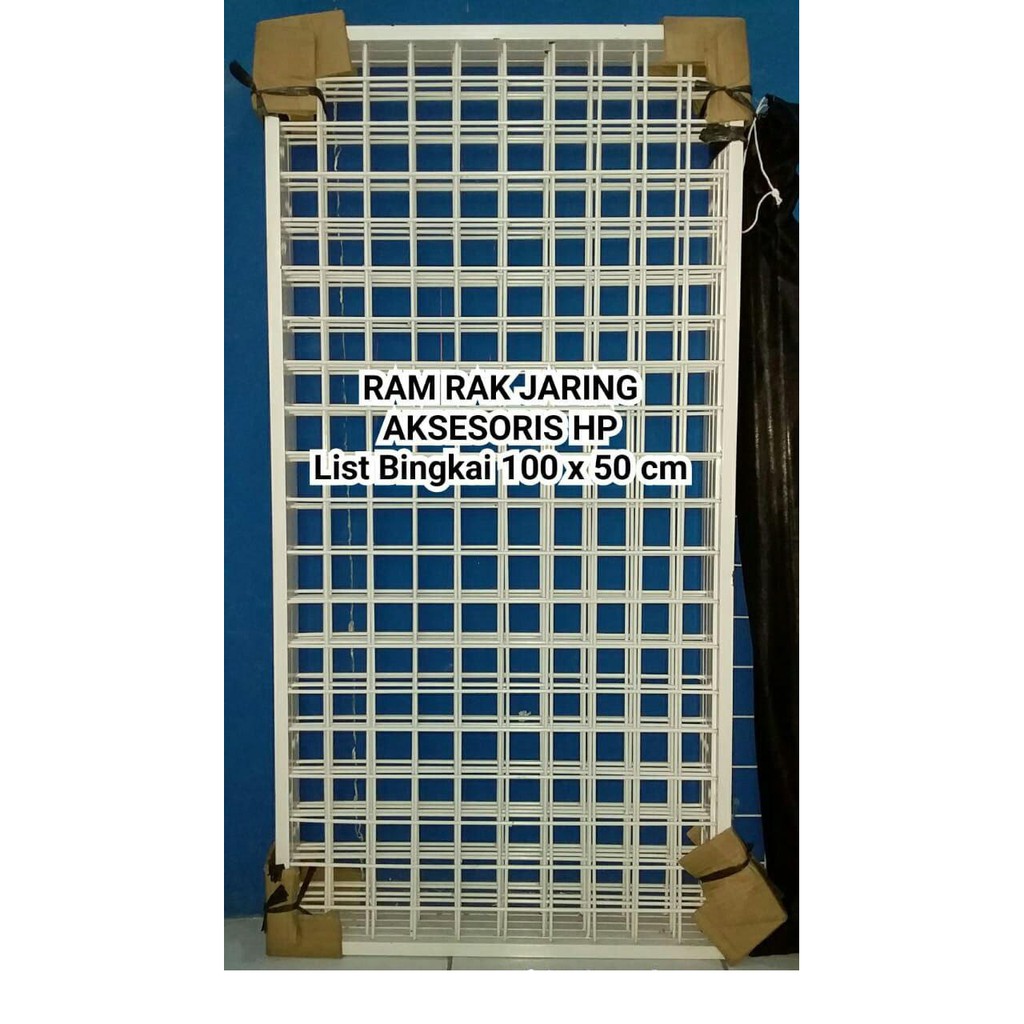 Ram Jaring Kotak 50*100cm, 30*120cm, 30*150cm, 25*150cm Bingkai Coating Putih Aksesoris