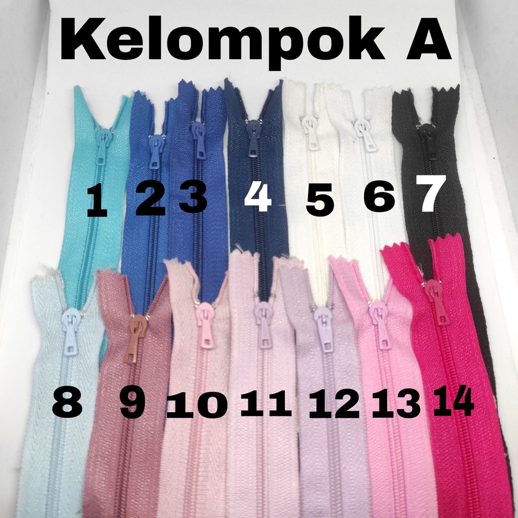 Alat jahit sleting resleting biasa 17-18 cm