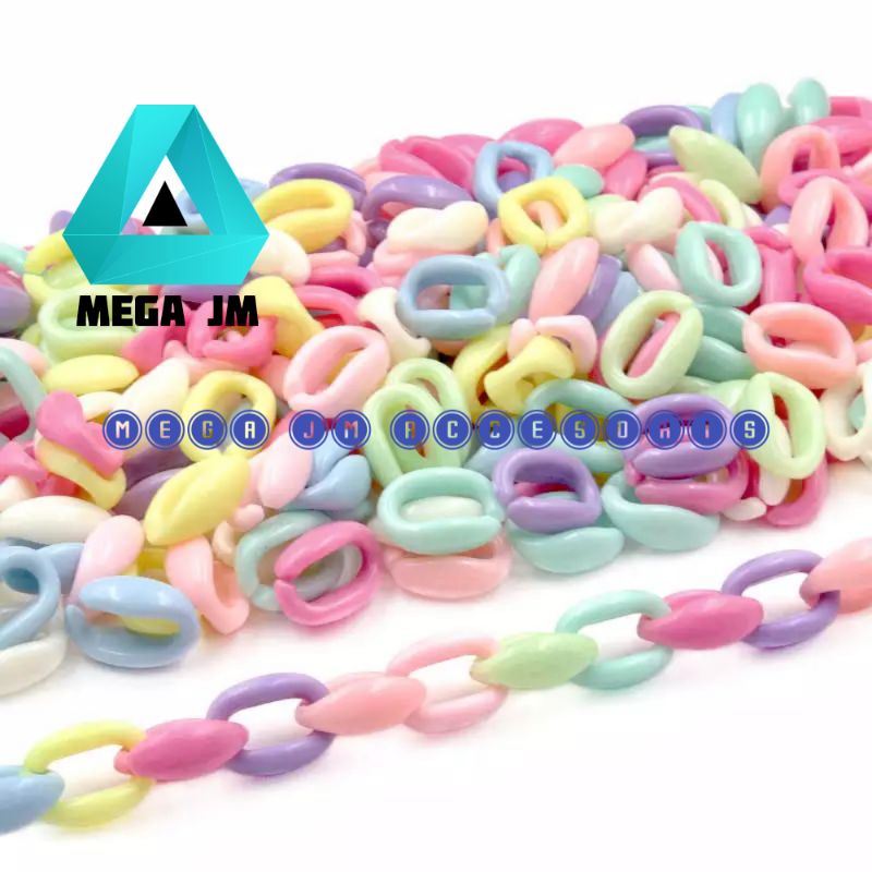 25pcs Manik Rantai Akrilik Bahan Strap Masker Rantai Masker Pastel