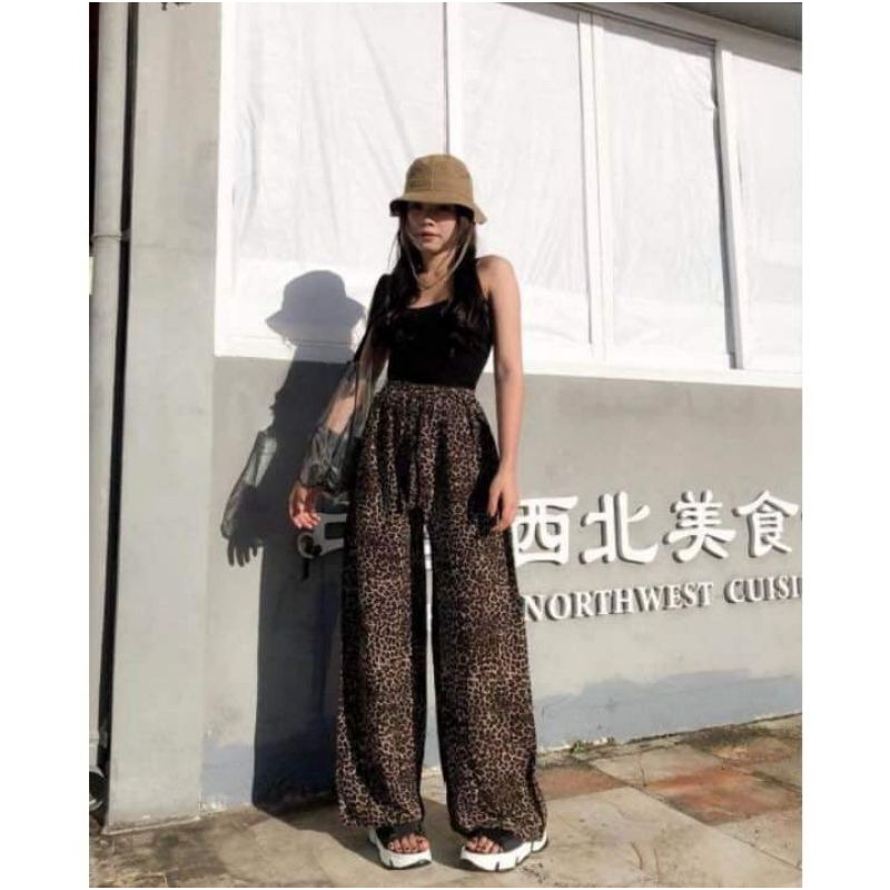 Celana Kulot Rayon Premium Panjang Leopart/Macan