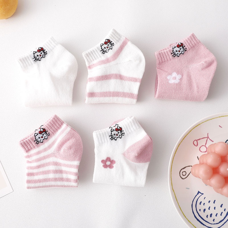 KAOS KAKI KARAKTER HELLO KITTY DORAEMON PINK BLUE SOCKS (VH)