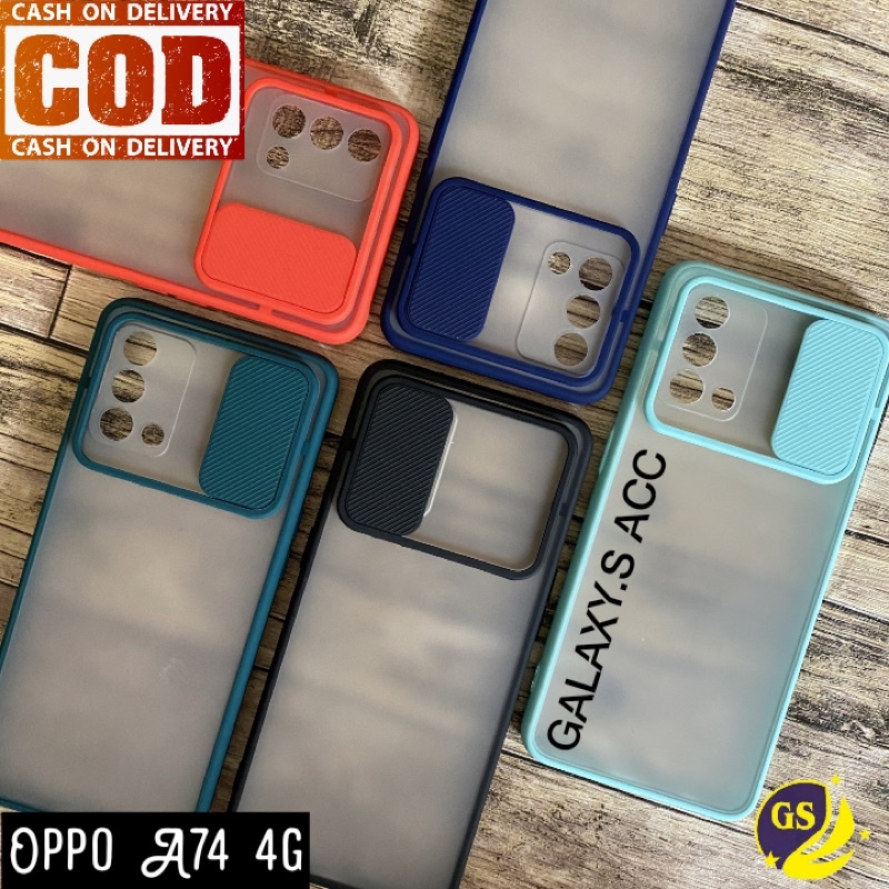 Slide Oppo A95 4G / Oppo A16 2021 A76 A96 A74 4G A74 5G A54 A15 A15s A33 A53 A52 A92 A9 2020 A5 2020 A31 A11K A12 A5S A7 F9 Reno 6 5G 5F 5 4 4f Slide Case Protection Camera Matte Candy Sliding Pelindung Kamera