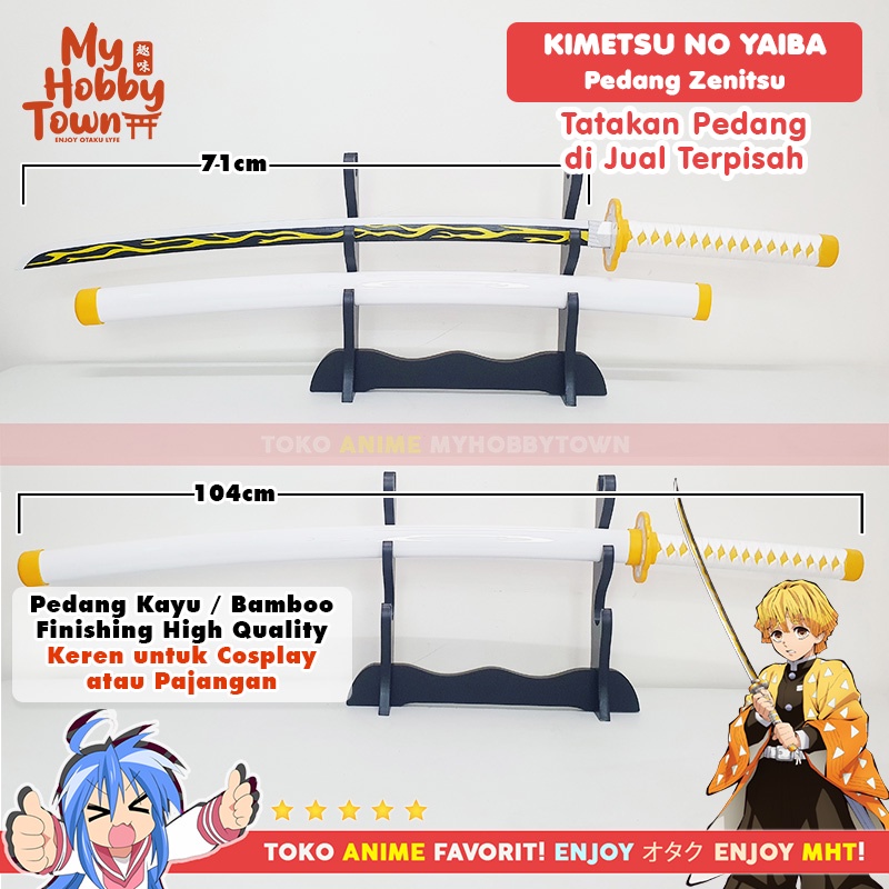 Replika Pedang Bambu Nichirin Demon Slayer Kimetsu no Yaiba Zenitsu Agatsuma Cosplay Property