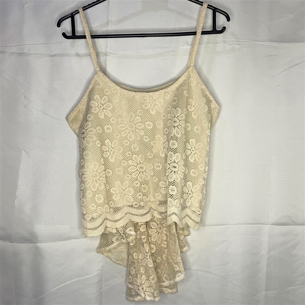 Atasan Pita Ribbon Tanktop Tank Top Sleeveless Kutungan Blus Blouse Wanita Krem Cream Coklat Nude Pa