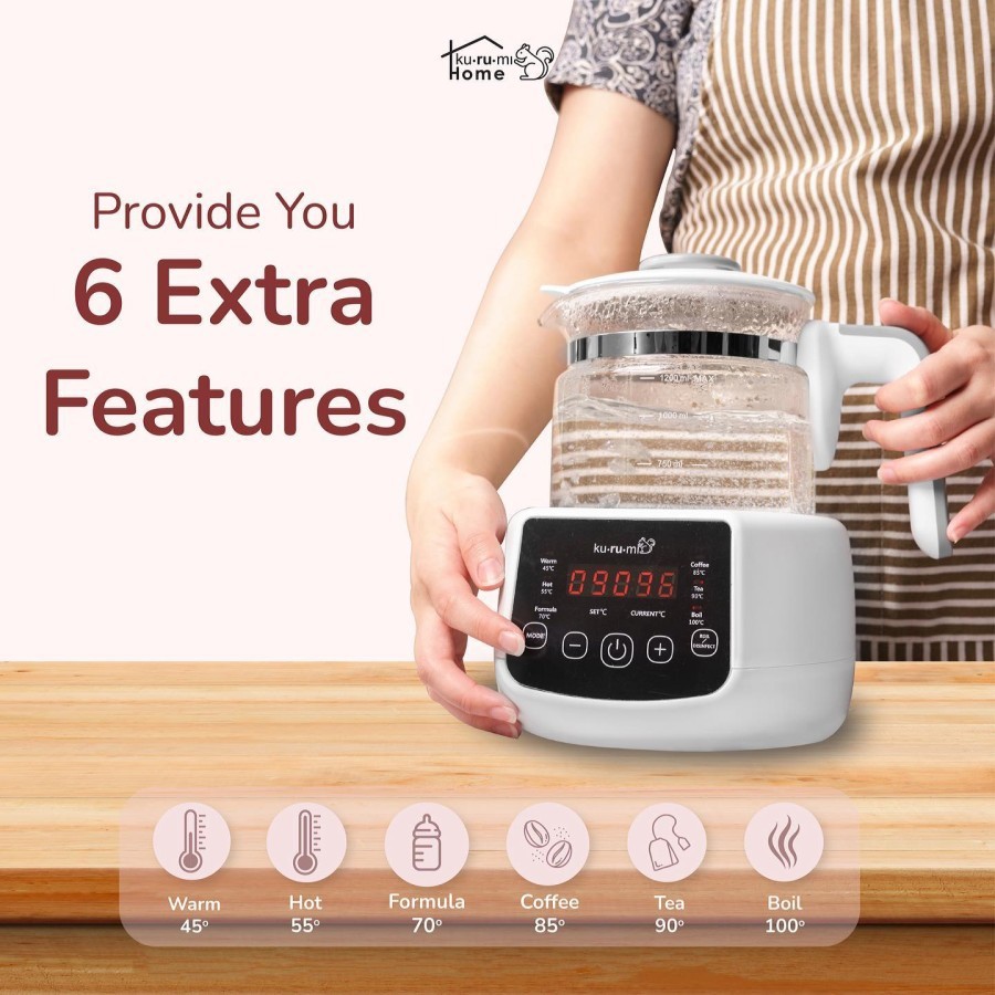 Kurumi Smart Ketel Air KH100 Teko Smart Home Kettle Water Bottle Warmer 1.2 Liter