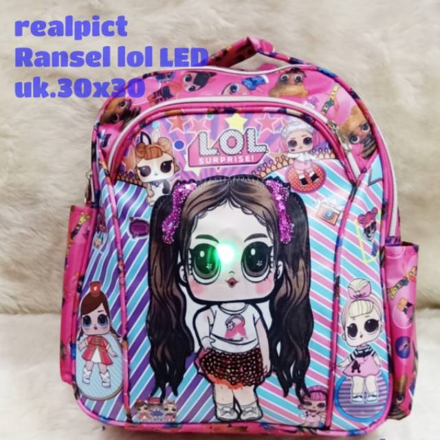 Tas ransel anak perempuan lol led musik - tas anak