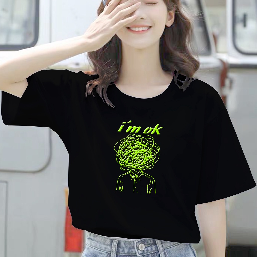 CALVIERO SHOP - BAJU KAOS ATASAN WANITA PRINT IM OKAY